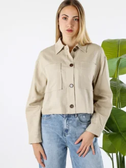 Solada Giacca oversize da donna in misto cotone e lino - khaki