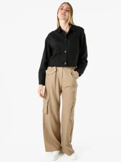 Solada Giacca oversize da donna in misto cotone e lino - nero