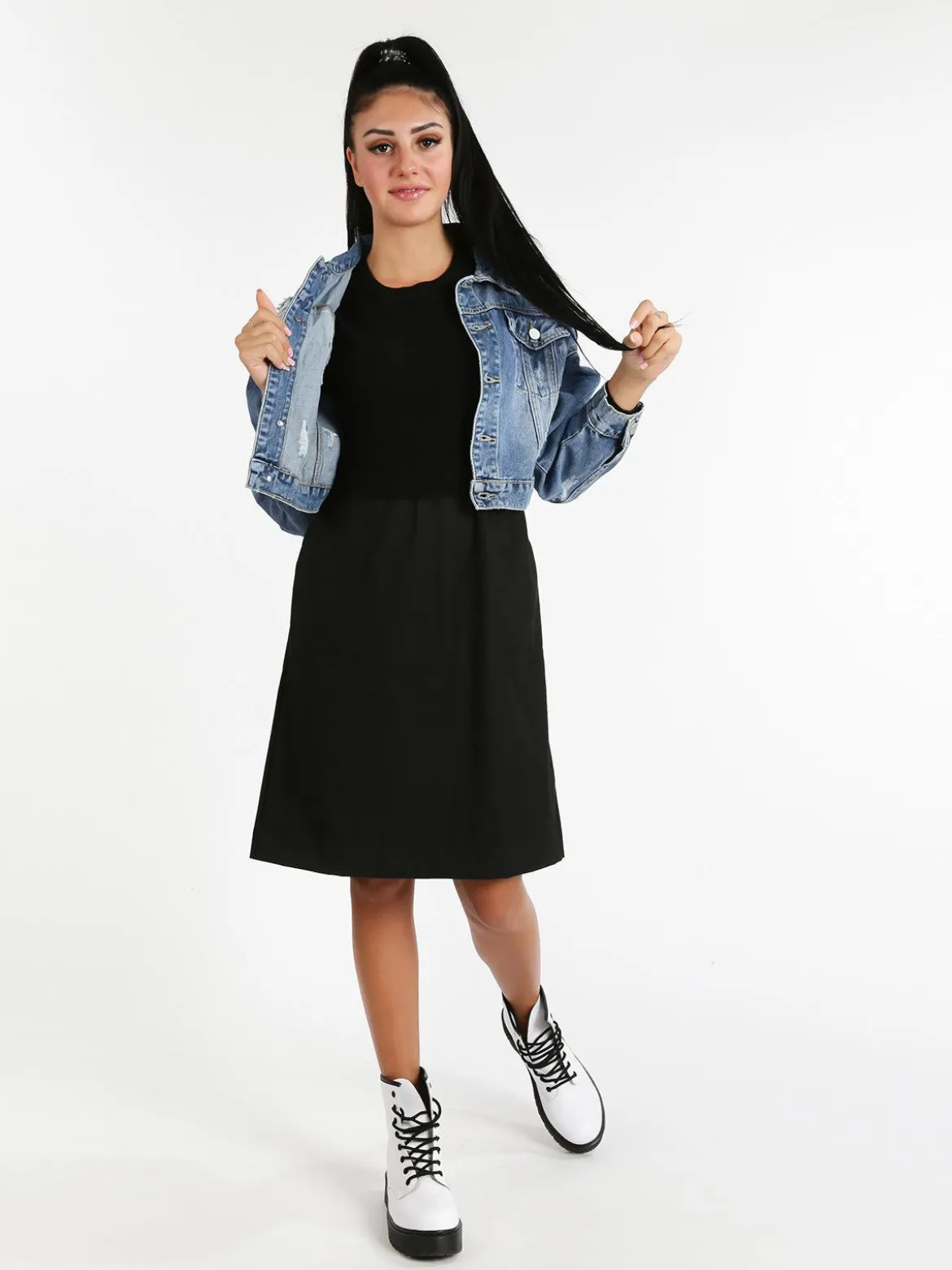 Solada Gicca denim corta con strappi
