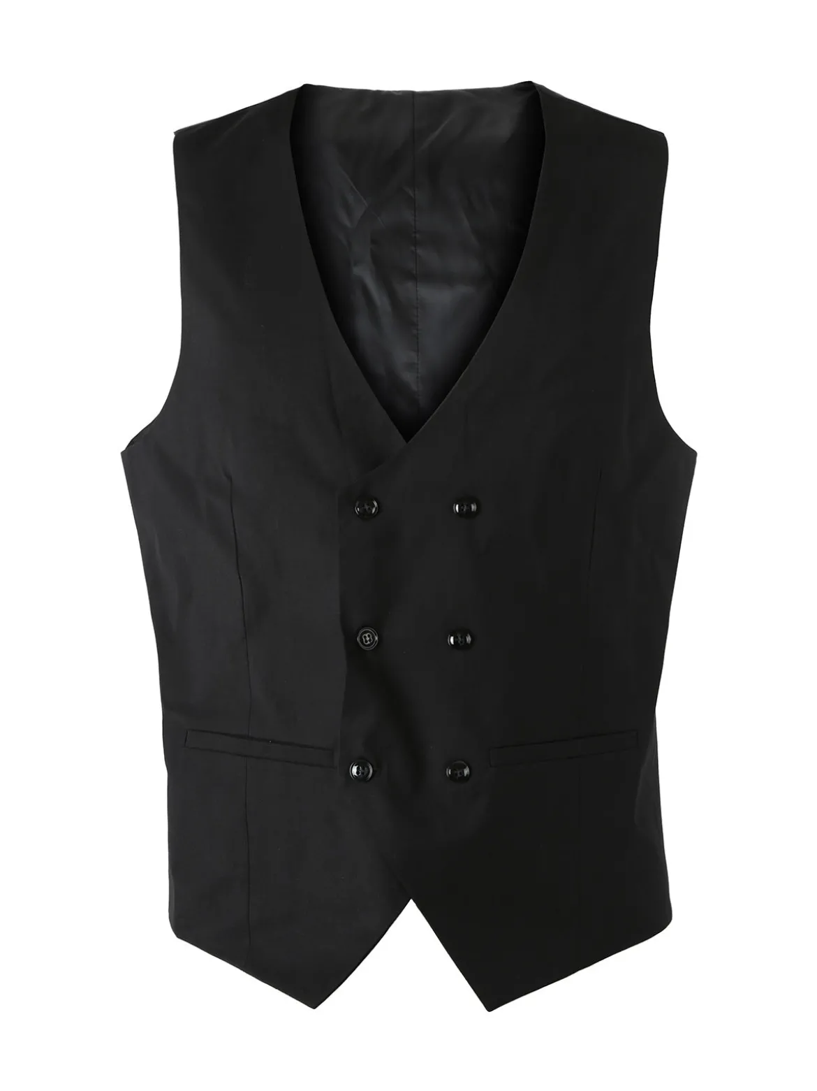 Solada Gilet classico da uomo con chiusura a doppiopetto - nero