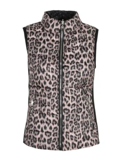 Solada Gilet donna animalier imbottito reversibile - nero