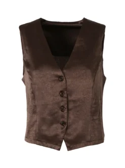 Solada Gilet donna classico effetto lucido - moro