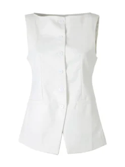 Solada Gilet donna con bottoni - bianco