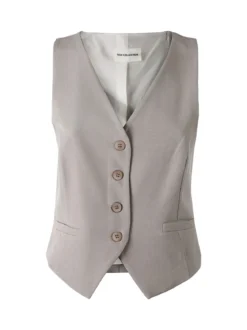 Solada Gilet donna con bottoni - fango