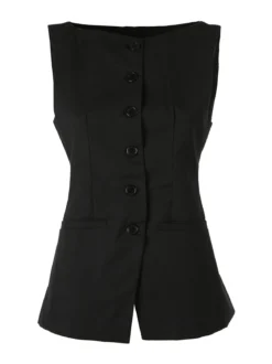 Solada Gilet donna con bottoni - nero