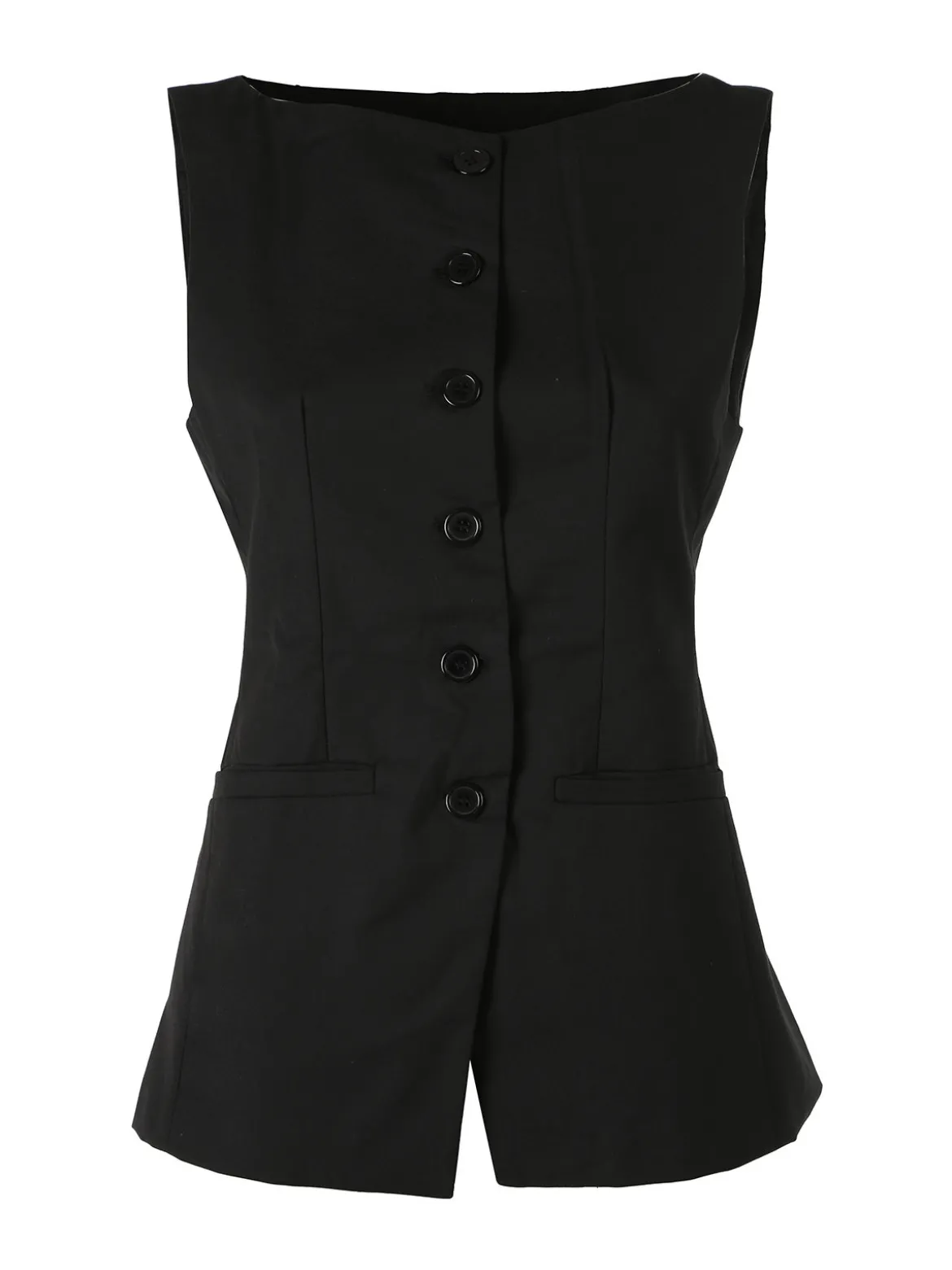 Solada Gilet donna con bottoni - nero