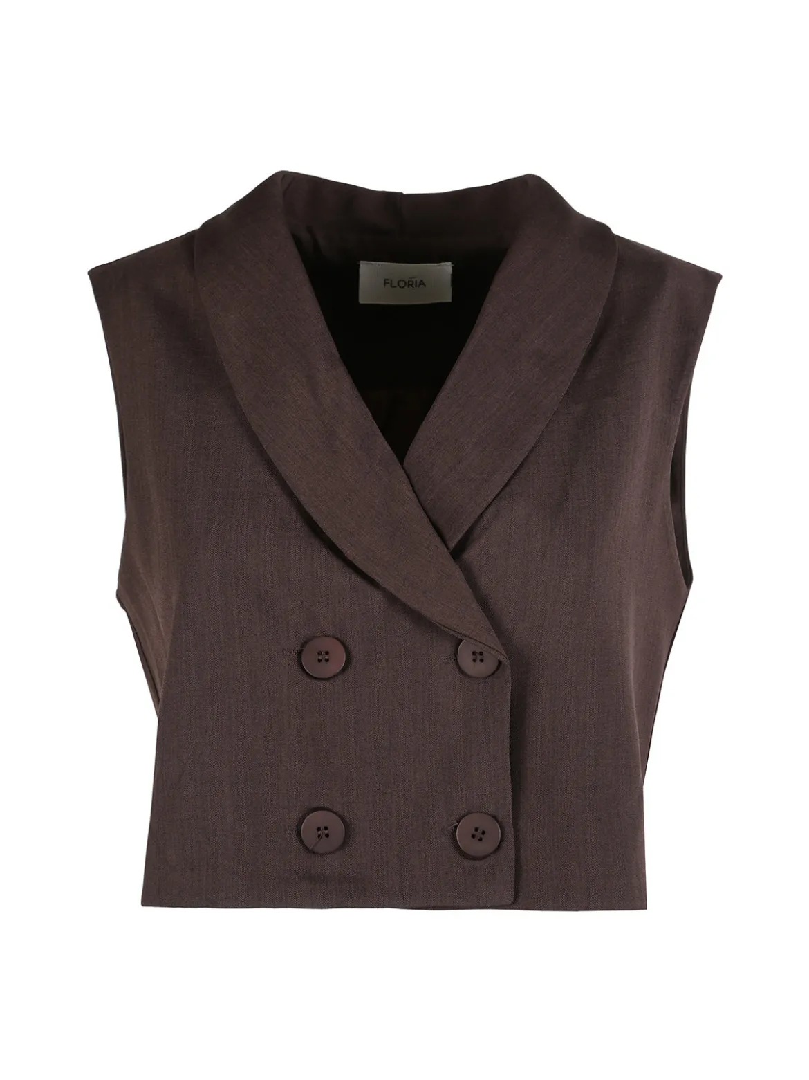 Solada Gilet donna crop a doppiopetto - moro