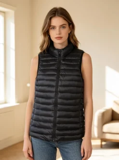 Solada Gilet donna imbottito taglie grandi - nero