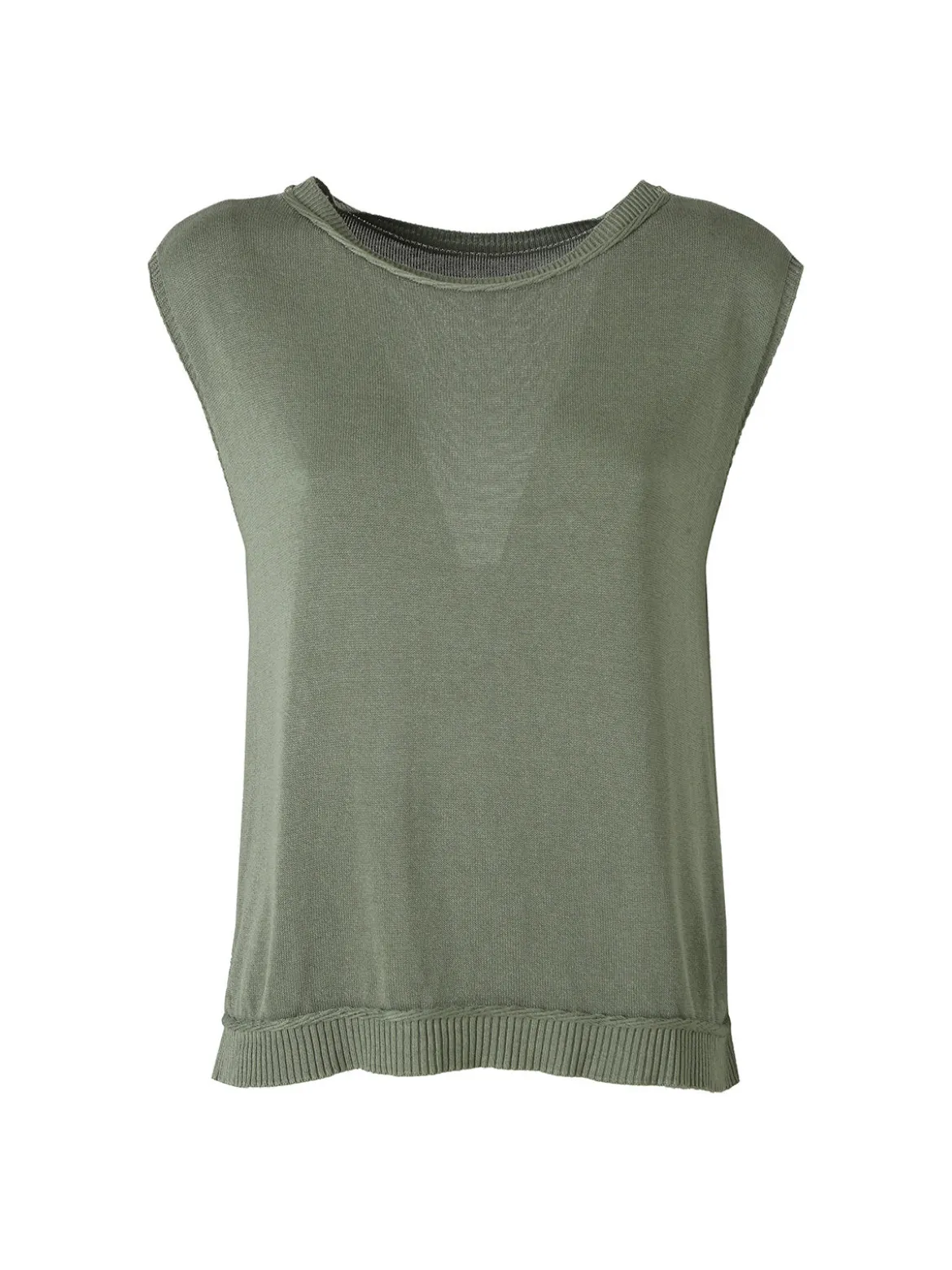 Solada Gilet donna in maglia fine - verde
