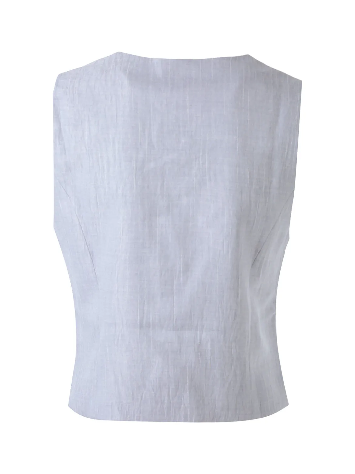 Solada Gilet donna in misto lino e viscosa con bottoni - grigio