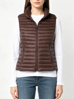 Solada Gilet imbottito da donna full zip - moro