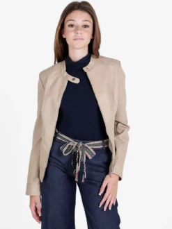 Solada Giubbino donna in ecopelle con zip