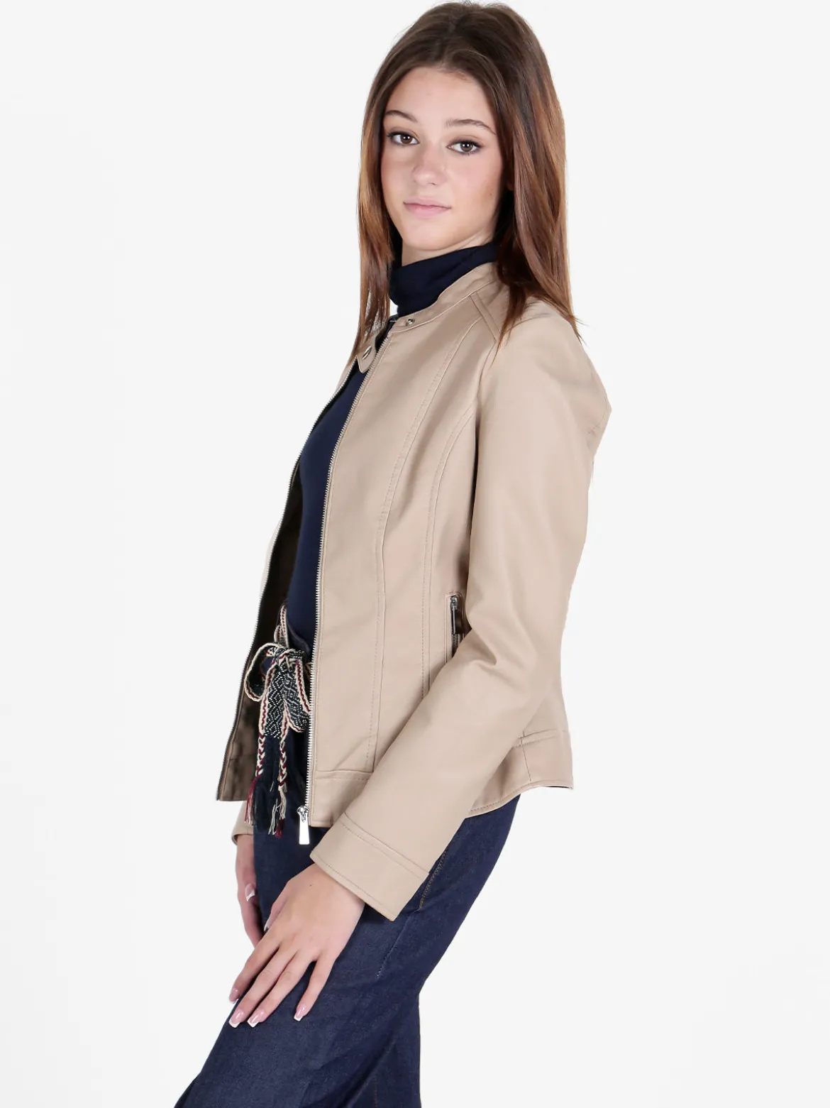Solada Giubbino donna in ecopelle con zip