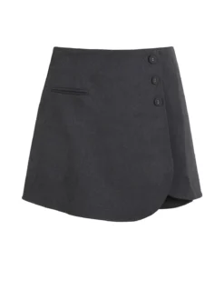 Solada Gonna a pantalone in panno con zip dietro - grigio