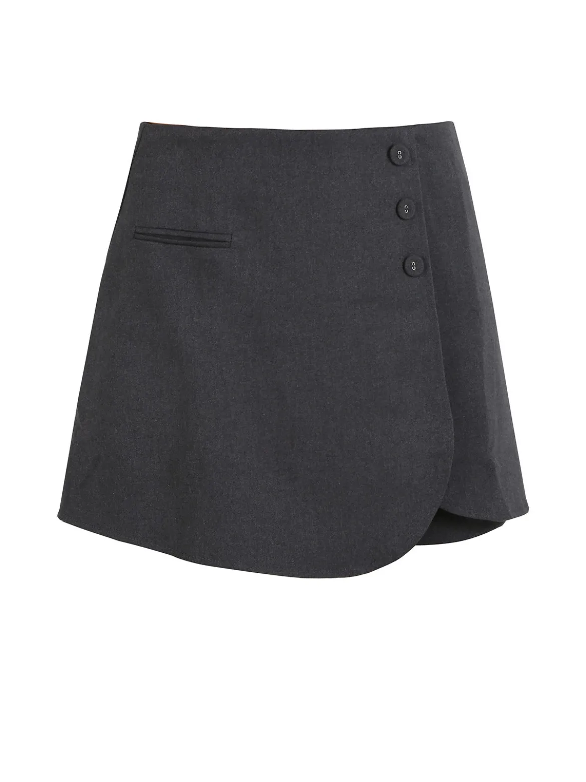 Solada Gonna a pantalone in panno con zip dietro - grigio