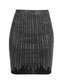 Solada Gonna a vita alta in maglia con strass