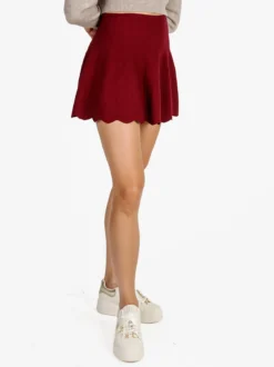 Solada Gonna corta da donna in maglia - bordeaux