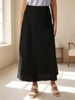 Solada Gonna lunga da donna con elastico in vita - nero