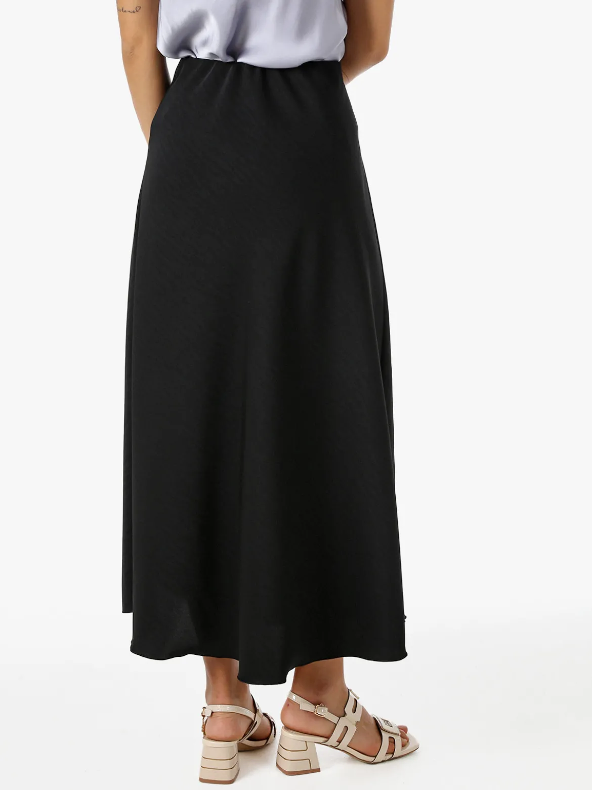 Solada Gonna lunga da donna con elastico in vita - nero