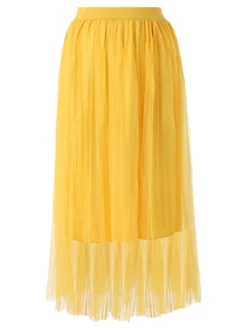 Solada Gonna midi da donna in tulle - giallo