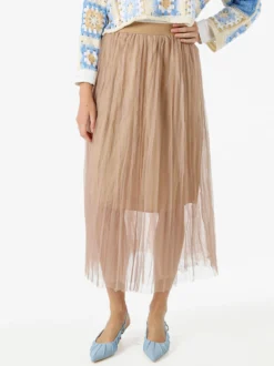 Solada Gonna midi da donna in tulle - khaki