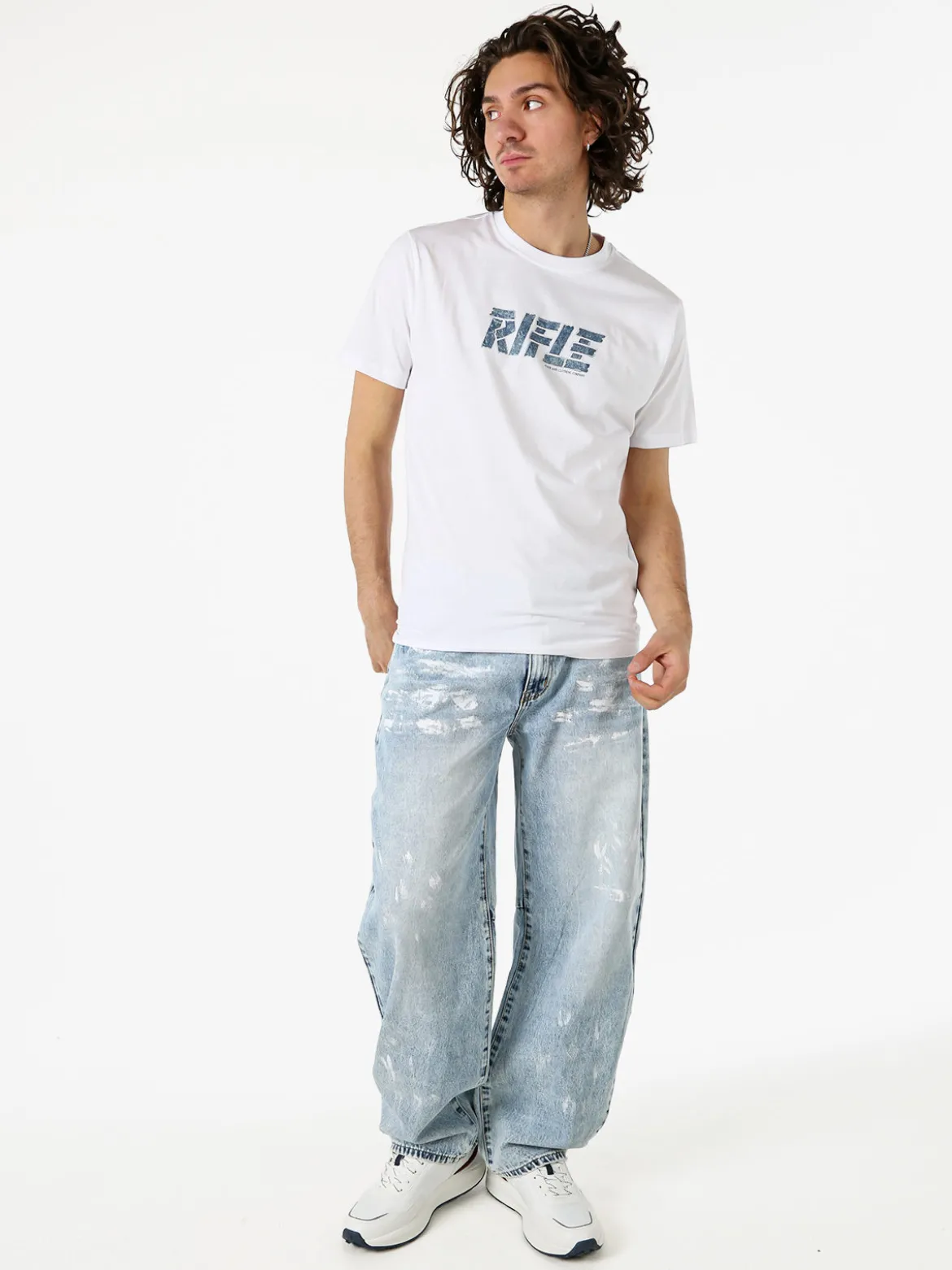 Solada Jeans baggy da uomo con dettagli effetto vernice - jeans