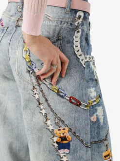 Solada Jeans donna a gamba larga con stampe - jeans