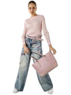 Solada Jeans donna a gamba larga con stampe - jeans