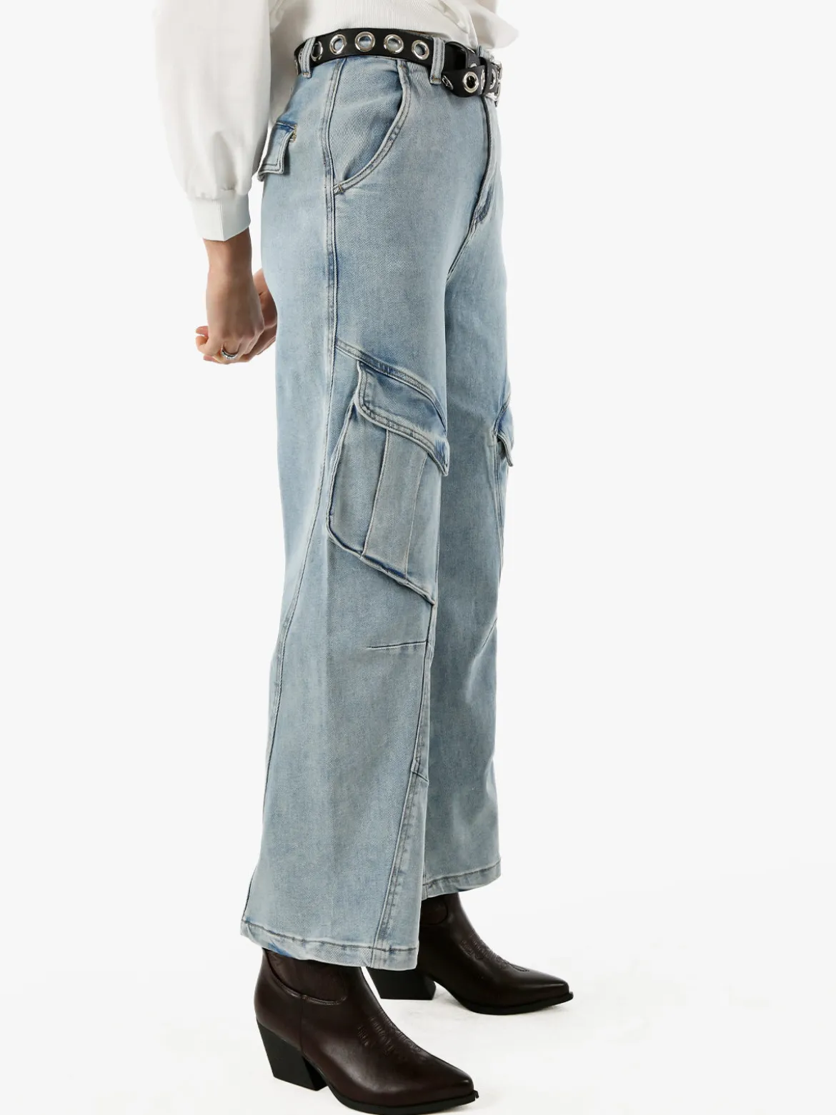 Solada Jeans donna baggy con tasconi - jeans