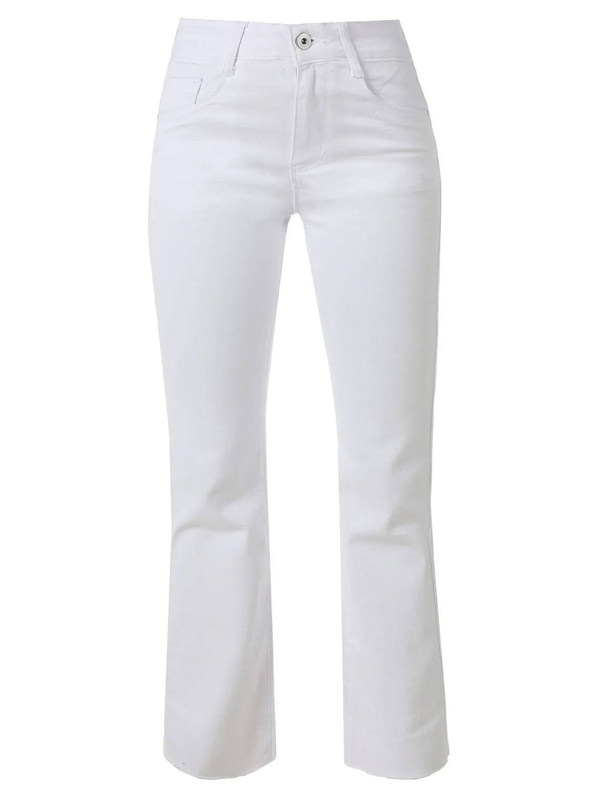 Solada Jeans donna cropped con finale taglio laser - bianco