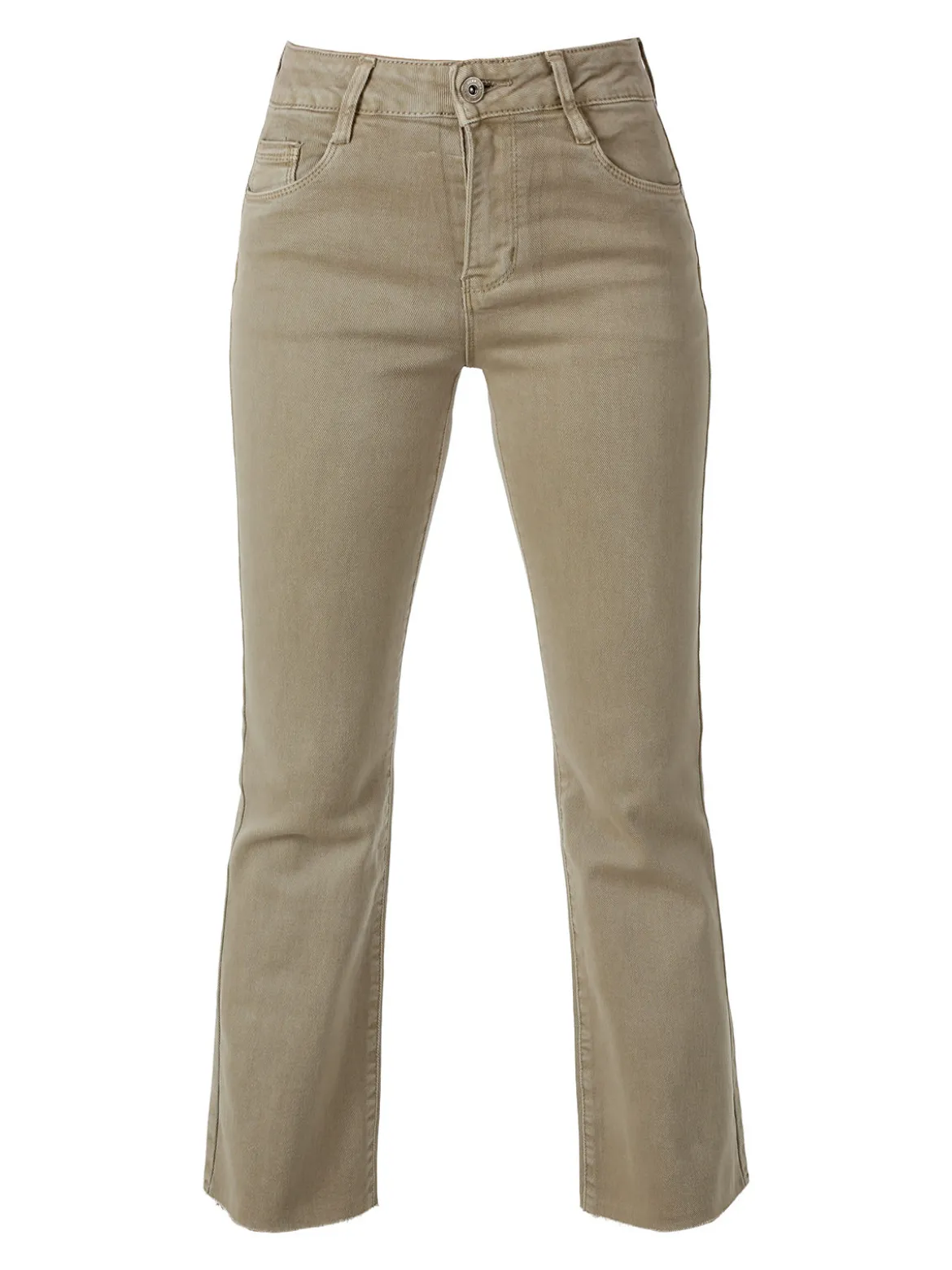 Solada Jeans donna cropped con finale taglio laser - khaki