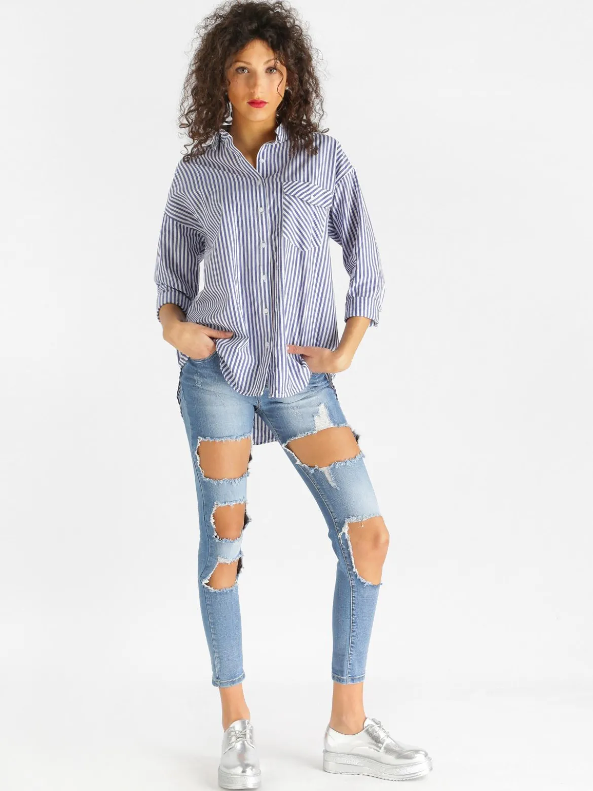 Solada Jeans strappato a vita bassa