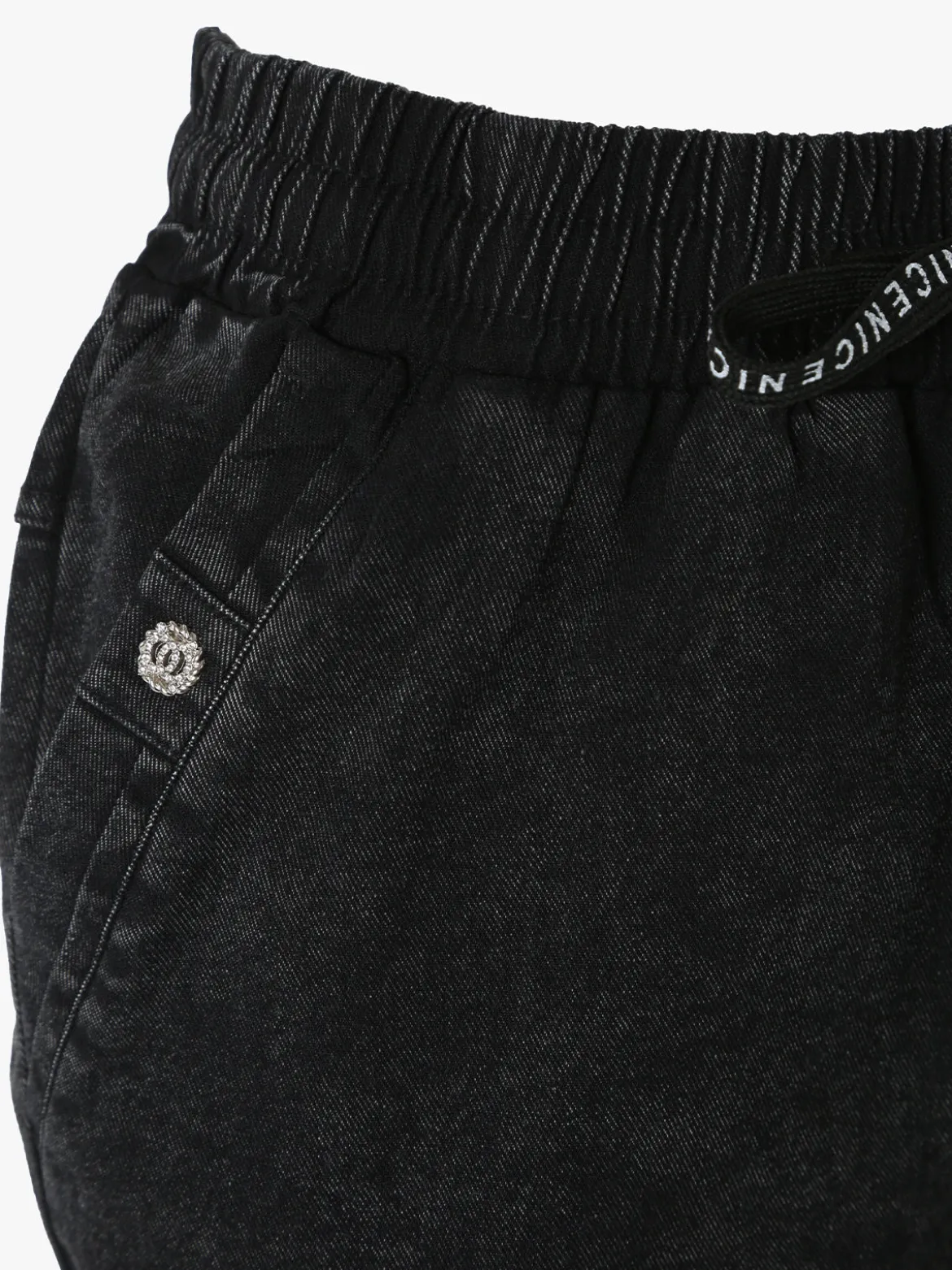 Solada Jeggings donna con coulisse taglie grandi - nero