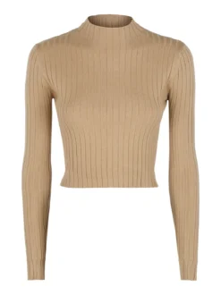 Solada Maglia cropped da donna con collo a lupetto