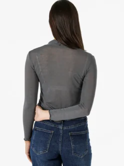 Solada Maglia dolcevita da donna in misto cashmere a maniche lunghe - moro