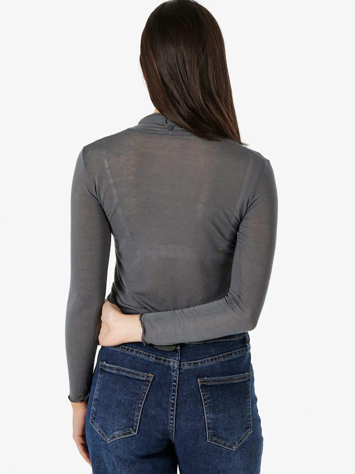 Solada Maglia dolcevita da donna in misto cashmere a maniche lunghe - moro