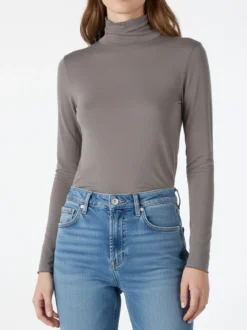 Solada Maglia dolcevita da donna in misto cashmere a maniche lunghe - fango