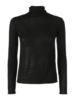 Solada Maglia dolcevita da donna in misto cashmere a maniche lunghe - nero