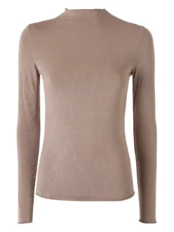 Solada Maglia donna accollata a maniche lunghe - marrone