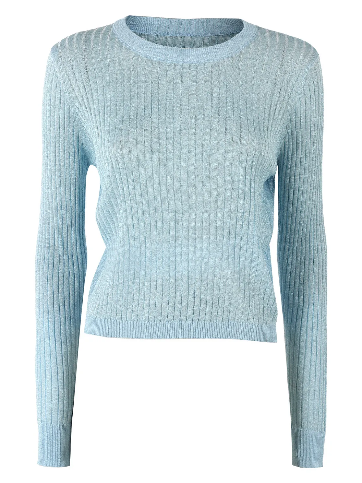 Solada Maglia donna a coste con lurex - azzurro