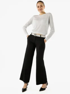 Solada Maglia donna a coste con lurex - bianco