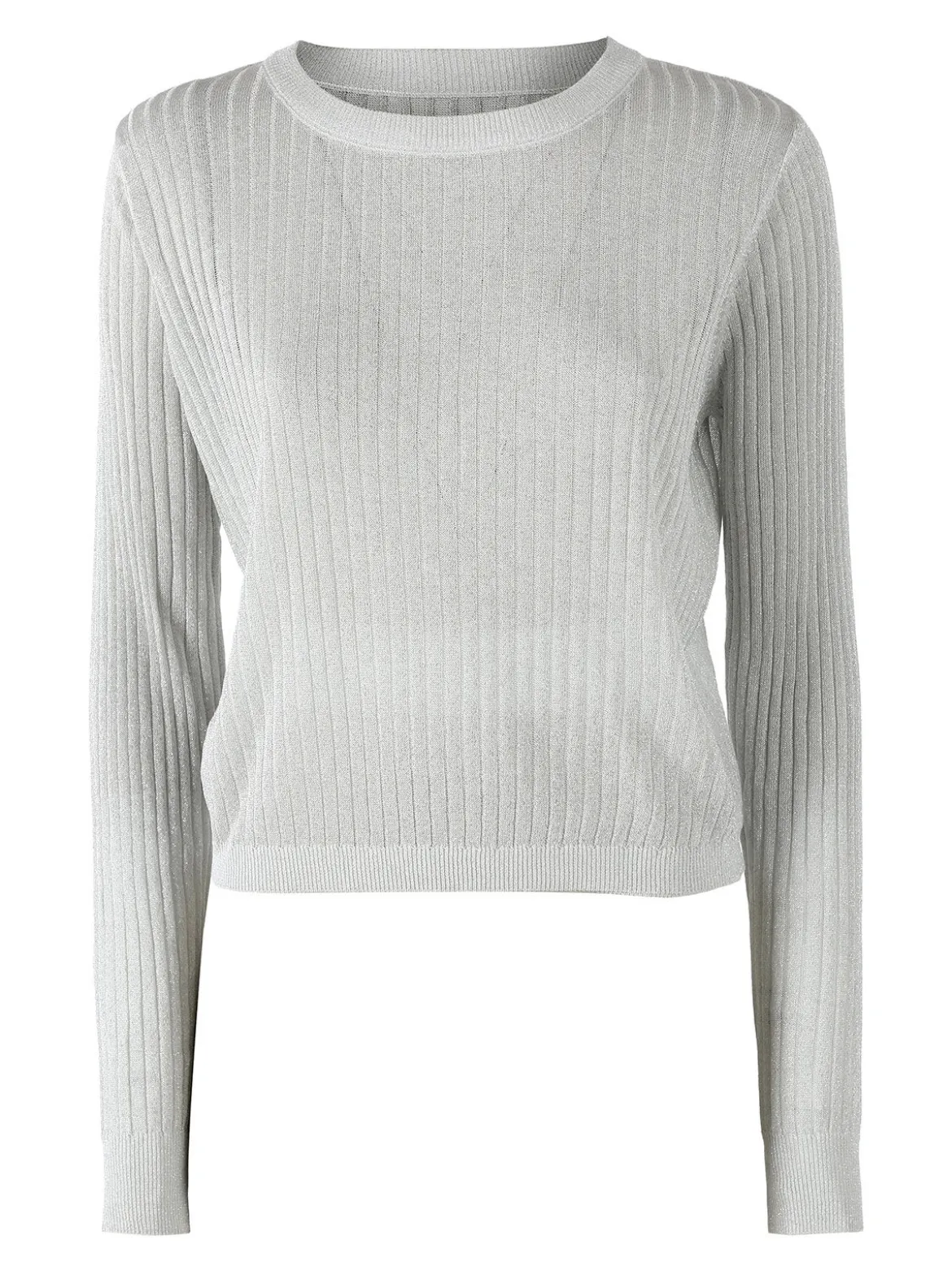 Solada Maglia donna a coste con lurex - bianco