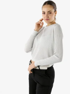 Solada Maglia donna a coste con lurex - bianco