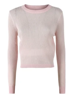 Solada Maglia donna a coste con lurex - rosa