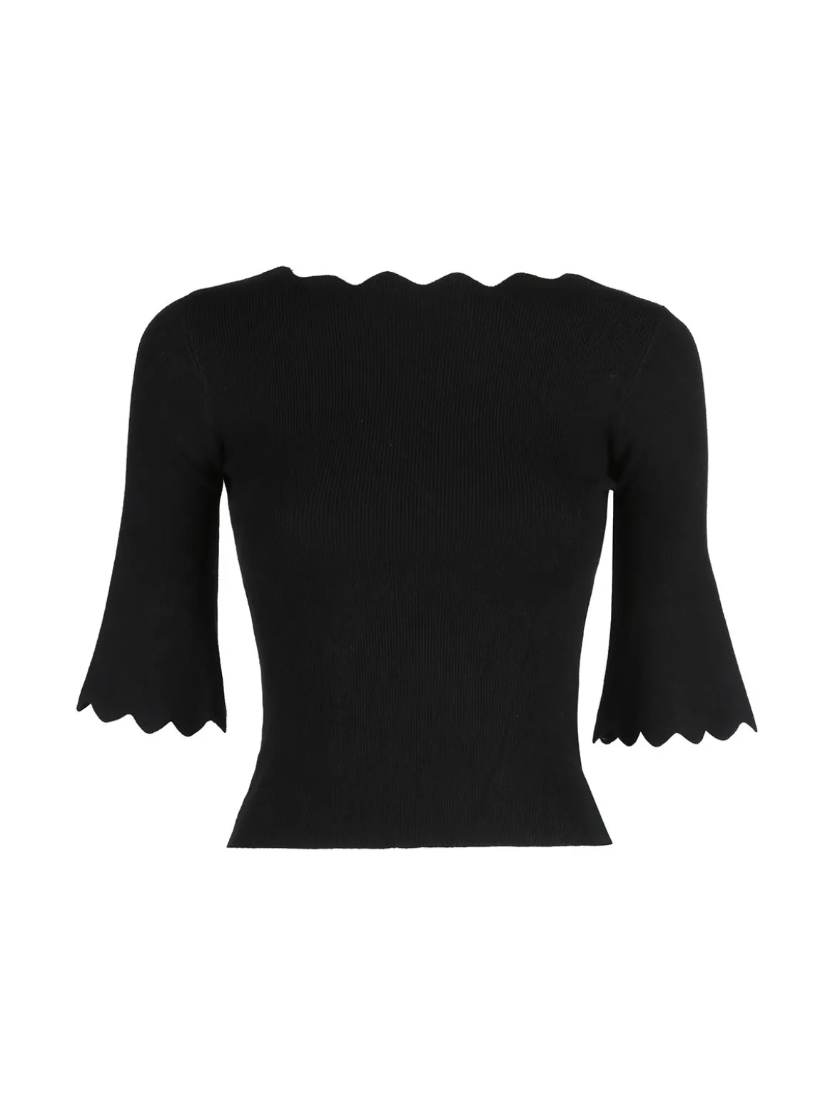 Solada Maglia donna a costine con maniche a campana - nero