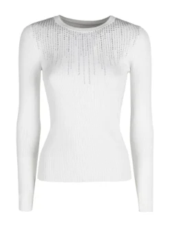 Solada Maglia donna a costine con strass