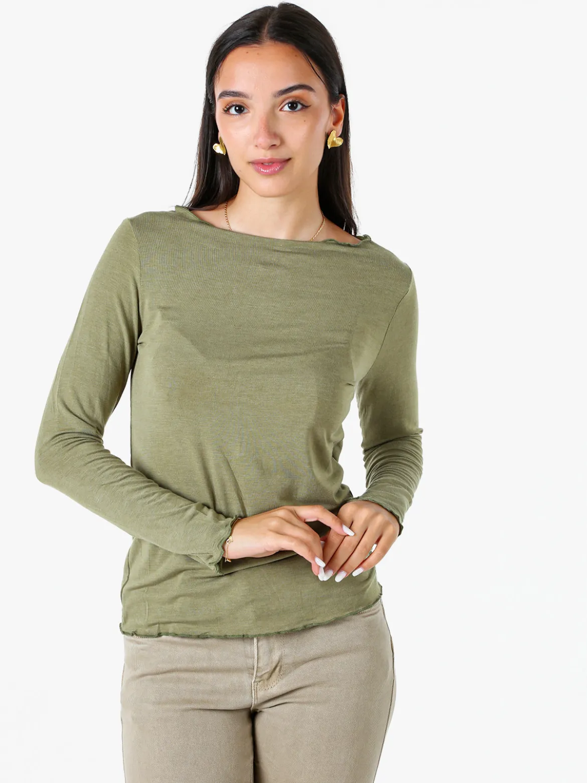 Solada Maglia donna a maniche lunghe con scollo a barchetta - bordeaux