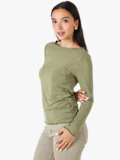 Solada Maglia donna a maniche lunghe con scollo a barchetta - bordeaux