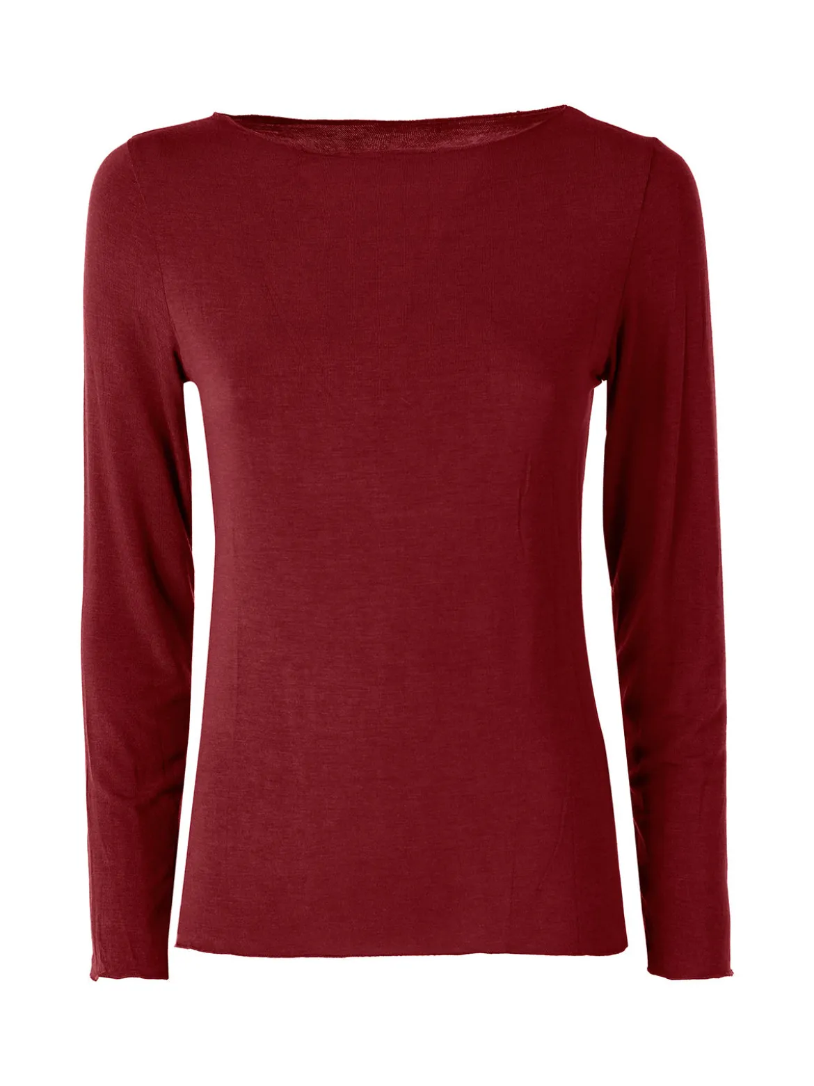 Solada Maglia donna a maniche lunghe con scollo a barchetta - bordeaux