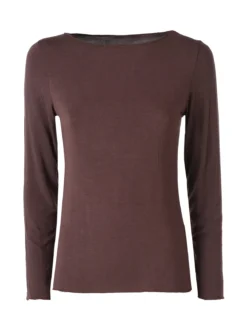 Solada Maglia donna a maniche lunghe con scollo a barchetta - moro
